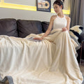 Axyaa Sherpa Chenille Knit Blanket - Soft Handmade Throw for Bed, Sofa, Couch