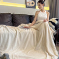 Axyaa Knit Sherpa Chenille Yarn Blanket Throw - A Grade Soft Handmade Blanket for Bed Sofa