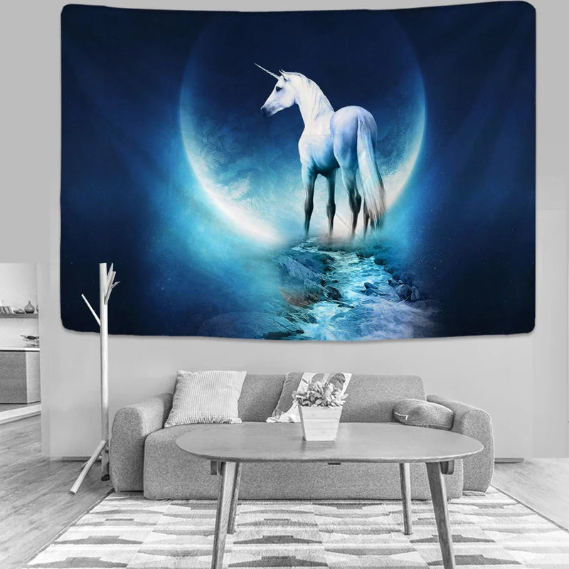 Axyaa Forest Unicorn Tapestry for Home Decoration and Wall Hanging