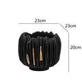 Axyaa Black Gold Resin Vase Crease Texture Abstract Craft Ornament Home Decor