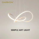 Modern Nordic LED Pendant Light by Axyaa for Home, Aluminum Line Design with Remote Dimming