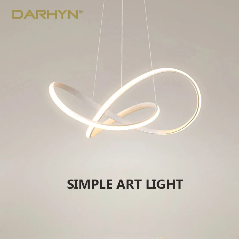 Modern Nordic LED Pendant Light by Axyaa for Home, Aluminum Line Design with Remote Dimming