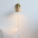 Axyaa Ash Wood LED Wall Lamp Modern Simple Bedside Reading Decor Pull Chain Switch