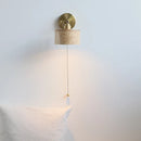 Axyaa Modern Ash Wood LED Wall Light with Pull Chain Switch