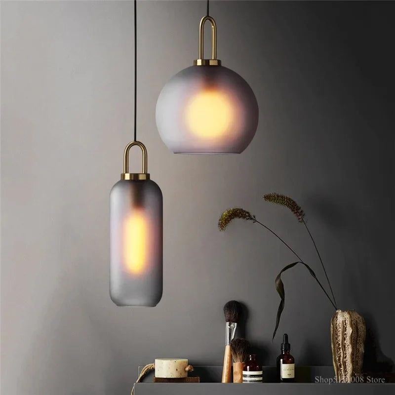 Axyaa Smoke Glass Pendant Lights for Home Decor & Lighting
