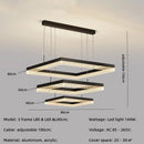 Axyaa Modern Minimalist Square LED Pendant Light Dimmable Chandelier for Living Room & Bedroom