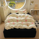 Axyaa Butterfly Knot Yarn Embroidery Duvet Cover Set, Soft Comfortable Bedding Collection