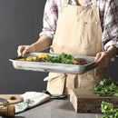 Axyaa Stainless Steel Food Storage Tray Rectangular Baking Pan for Kitchen and BBQ