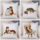 Axyaa Cartoon Cat Decorative Cushion Cover for Home, Sofa, Kids Room