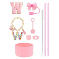Axyaa 10pcs Tumbler Accessories Set: Straw, Cover, Cap, Boot, Stopper, Keychain, Charm