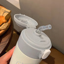 Axyaa Cute Cartoon Stainless Steel Vacuum Flask Straw Tumbler