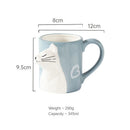 Axyaa 3D Cartoon Cat Ceramic Mug with Handle - Irregular Coffee Cup, Home Office Drinkware
