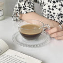 Axyaa Glass Beaded Dish Coffee Cup Set