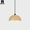 Stone Wood Chandelier Pendant Lamp by Axyaa - Modern Japanese Style for Dining Room