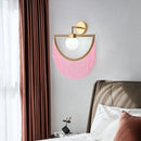 Axyaa Nordic Designer Pink Glass Ball Tassel Wall Sconces LED Fixtures