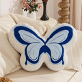 Axyaa Butterfly Girl Style Velvet Pillow for Living Room and Office