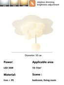 Axyaa Cream Cloud Pendant: Modern Nordic Minimalist Bedroom & Kids' Room Lamp