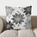 Axyaa Gray Leaf Pattern Decorative Pillow Cover for Sofa, Bedroom, Car