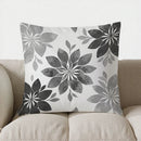 Axyaa Gray Leaf Pattern Decorative Pillow Cover for Sofa, Bedroom, Car