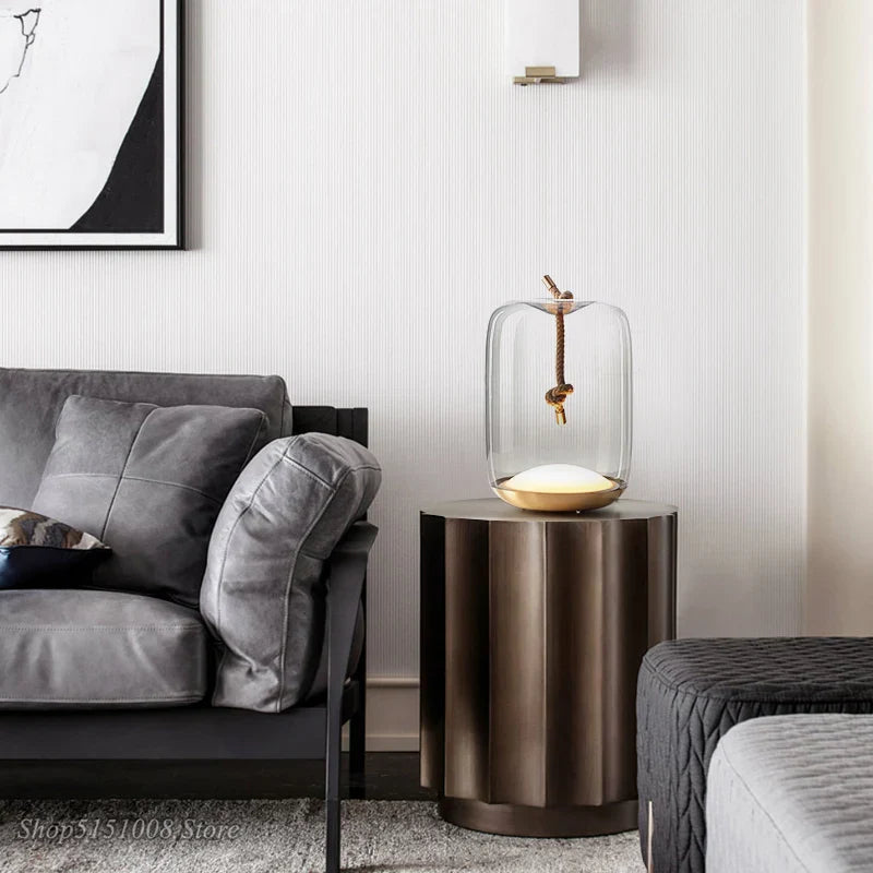 Brokis Knot Glass Table Lamps for Living Room, Axyaa Nordic LED Desk Light