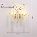 Axyaa Gold Glass LED Crystal Chandeliers for Elegant Dining Room Decor