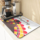Axyaa Turkey Leaf Kitchen Mat - Non-Slip Absorbent Coasters for Fall Harvest