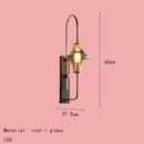 Axyaa LED Wall Light 3000K Glass Gold Black Metal Sconce Art Deco