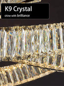 Axyaa Crystal Ribbon Luxury Chandelier Pendant Light - Modern Designer LED Ceiling Lamp