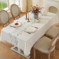 Axyaa Linen Cotton Waterproof Tablecloth for Dining Coffee Table Kitchen Room Decor