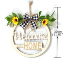 Axyaa Sunflower Rose Wreath Hello Love Hanging Sign for Home Garden Wedding