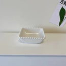 Axyaa 6-Inch Bone Dessert Plate Set - White Ceramic Vegetable Cake Serving Tray