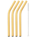 Axyaa Stainless Steel Wide Bent Straw Set with Cleaning Brush