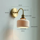 Axyaa Nordic Ceramic Copper LED Wall Lamp with Pull Chain Switch & Adjustable Up/Down Light