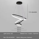 Axyaa Moderne Ronde Led Kroonluchters Voor Woonkamer Eetkamer Glans Hanglampen