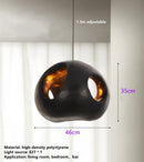 Axyaa Black LED Chandelier: Minimalist Designer Pendant Lamp for Kitchen, Dining Room, Bedroom