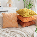 Embroidered Wool Maple Leaf Pillowcase by Axyaa - Halloween & Thanksgiving Orange Cushion Cover