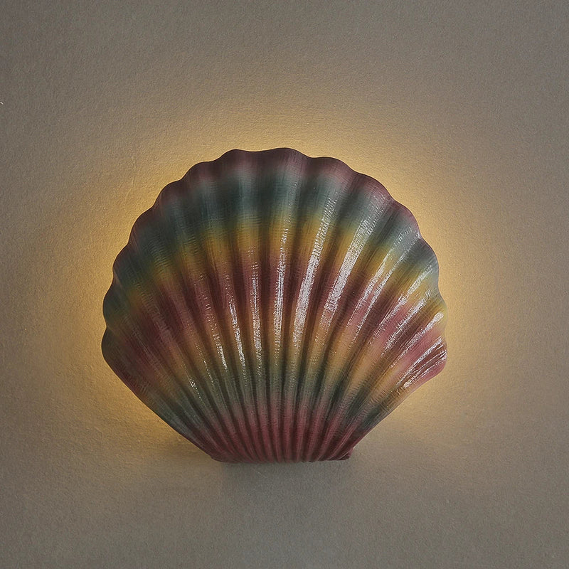 Axyaa Modern Sea Shell LED Wall Lamp Resin Shade Indoor Light Bedroom Decor