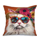 Axyaa Cute Animal Pattern Pillow Covers with Sunglasses for Sofas, Bedrooms, Cars