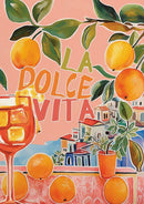 Axyaa Lemon Santorini Travel Canvas Print Fruit Wall Art for Modern Home Decor