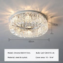 Axyaa Crystal Ceiling Light Fixture LED Chandelier for Bedroom, Modern Steel Design