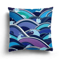 Axyaa Green Blue Wave Pattern Decorative Pillow Sleeve for Bedroom, Sofa, Car, Office