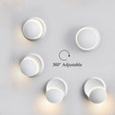 Axyaa Brushed Aluminum Wall Sconce for Living Room Bedroom - 360 Rotation, Indoor Lighting