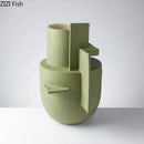 Geometric Resin Vase for Artificial Flowers by Axyaa: Modern Table Decoration