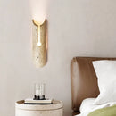 Axyaa Natural Yellow Travertine Stone LED Wall Light Fixture