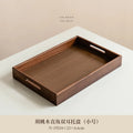 Axyaa Walnut Wooden Serving Trays - Rectangular Multipurpose Tea Coffee Breakfast Trays