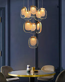 Axyaa Long LED Crystal Chandelier for Staircase, Luxury Hallway Lighting