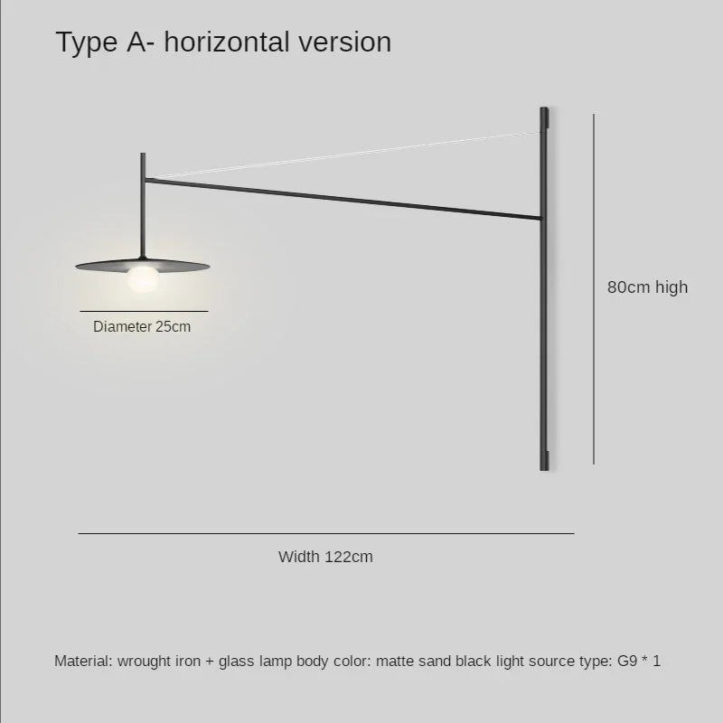 Axyaa Black Swim Arm Wall Light for Living Room & Bedroom