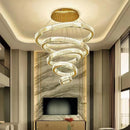 Axyaa Golden Crystal Chandelier for Modern Luxury Living Room and Stairs