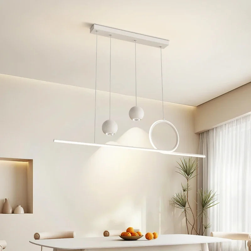 Axyaa Nordic Black/White 120cm LED Pendant Chandelier for Dining Room & Kitchen