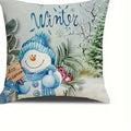 Snowman Winter Pattern Pillow Cover by Axyaa for Sofa Bedroom Car Home Decor